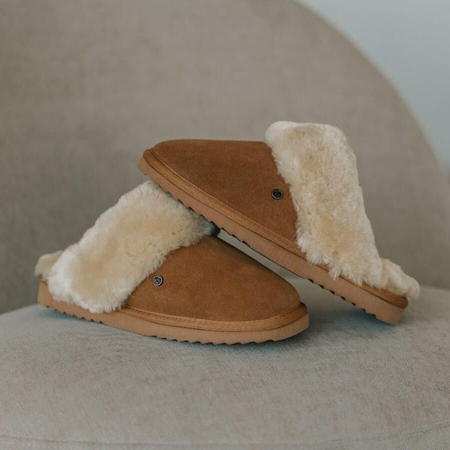 Warmbat Flurry Pantoffels cognac Suede - Foto 1
