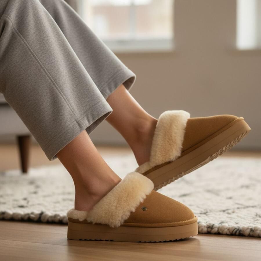 Warmbat Suède Pantoffels voor Wolkenwandeling Brown Dames - Foto 4