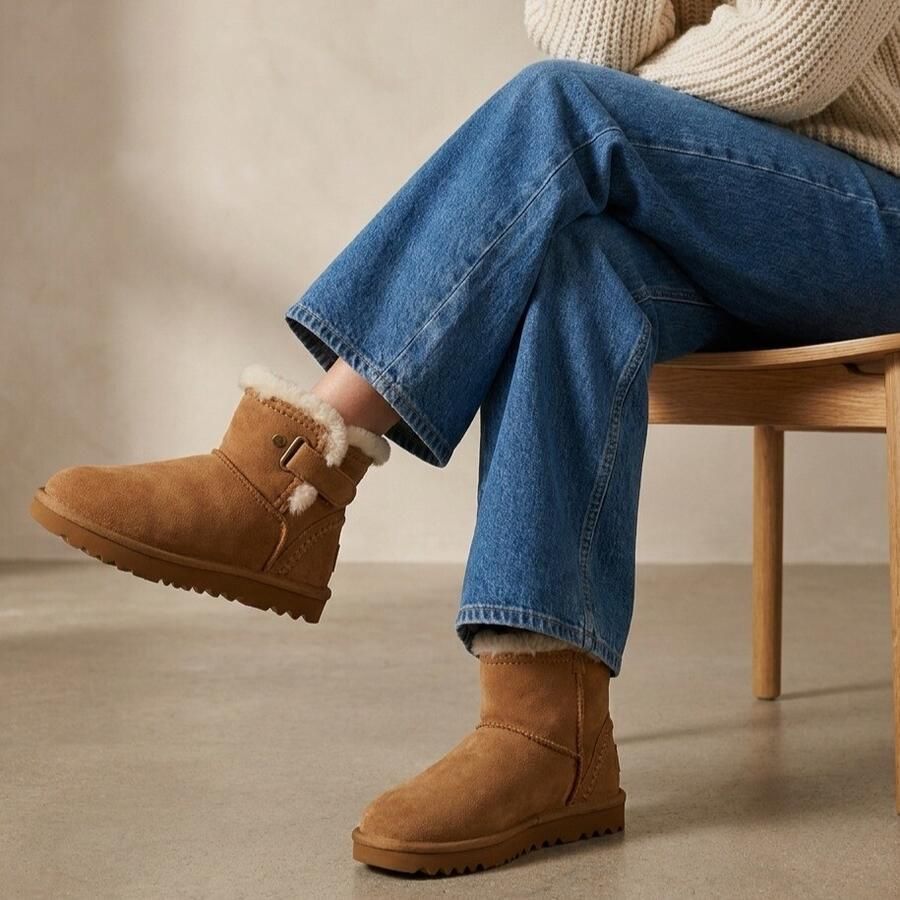 Warmbat Langlo Winterboots cognac Suede Dames