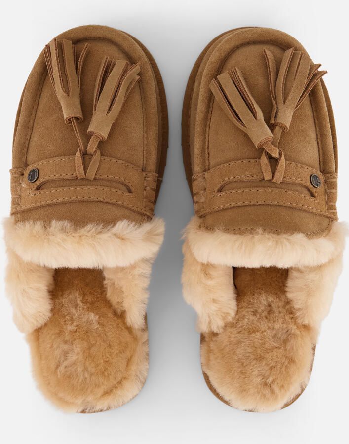 Warmbat Temora Suede tassels Dames Sloffen Beige - Foto 3