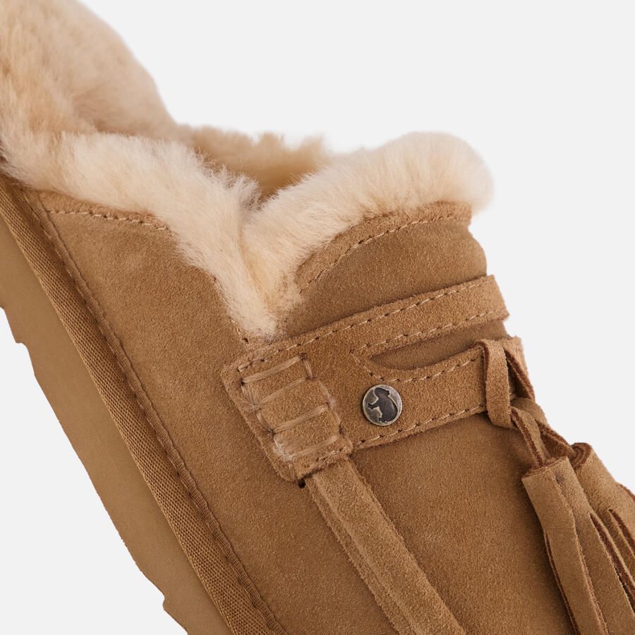 Warmbat Temora Suede tassels Dames Sloffen Beige - Foto 2