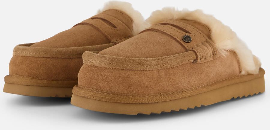Warmbat Temora Suede tassels Dames Sloffen Beige