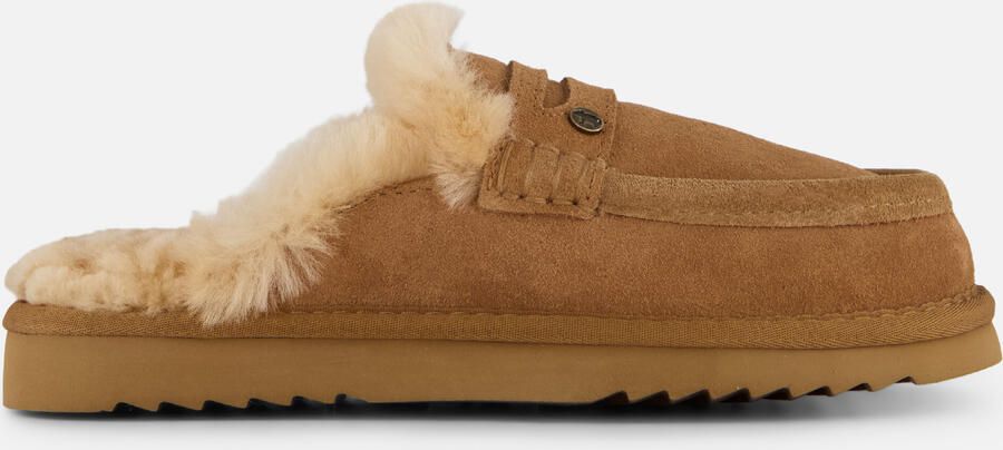 Warmbat Temora Suede tassels Dames Sloffen Beige
