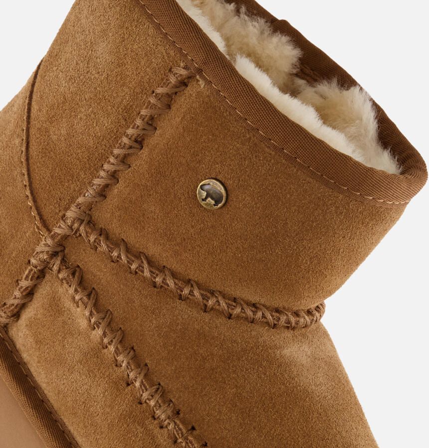 Warmbat Wallaby Suede boot Stitch Dames Laarzen Cognac