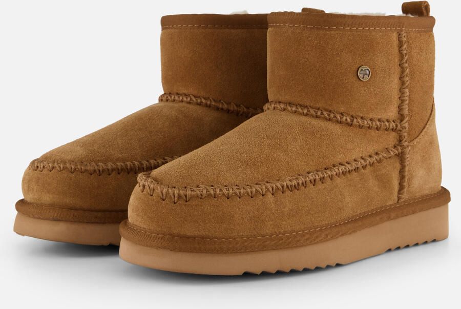 Warmbat Wallaby Suede boot Stitch Dames Laarzen Cognac