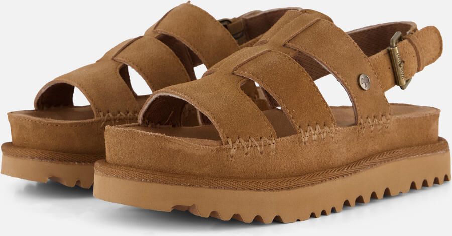 Warmbat Wenlock Suede Dames Sandalen Cognac
