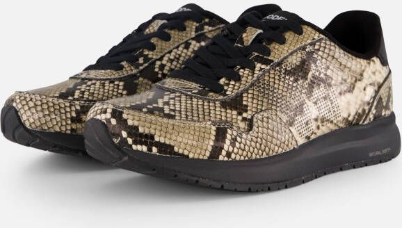 Woden Nora natural soft sneakers zwart snake Dames