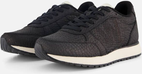 Woden Ronja Croco Sneakers zwart Leer