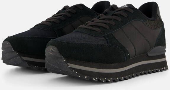 Woden Ronja Plateau Sneakers zwart Leer