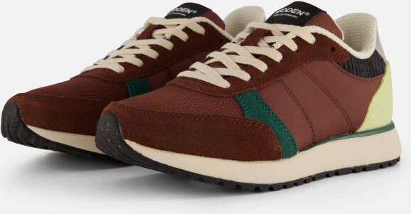 Woden Ronja Reflective Sneakers bruin Leer Dames