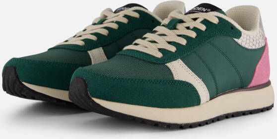 Woden Ronja Reflective Sneakers groen Leer Dames