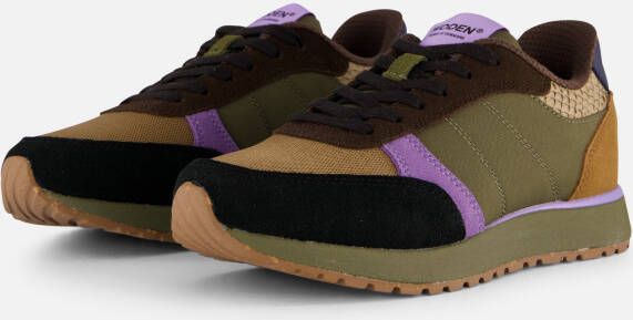 Woden Ronja Sneakers groen Leer