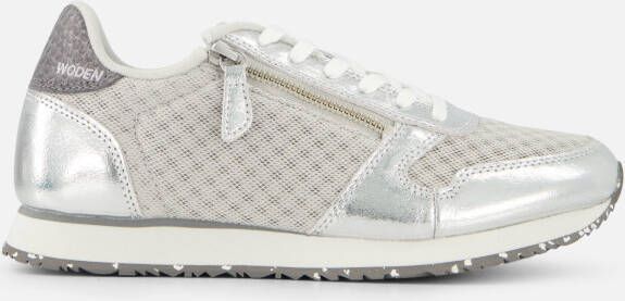 Woden Trendy Metallic Zipper Sneaker Gray Dames