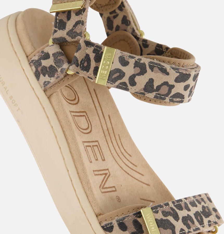 Woden Luipaard Suède Sandalen Multicolor Dames - Foto 6