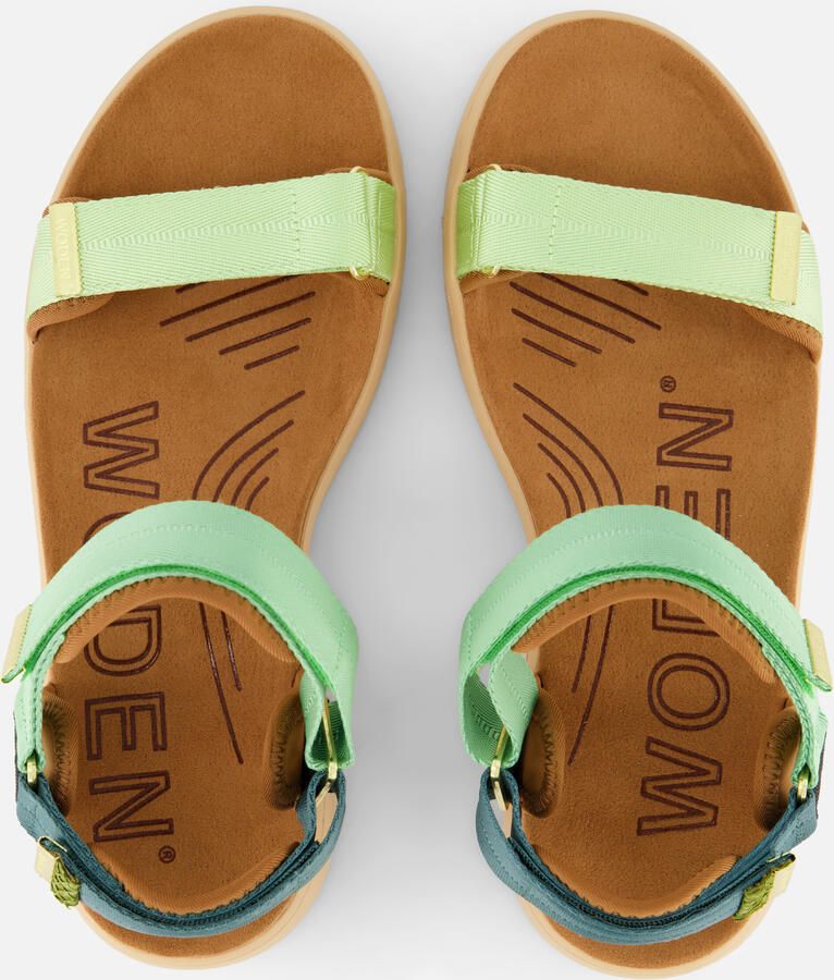 Woden Line Sandalen groen Textiel - Foto 3