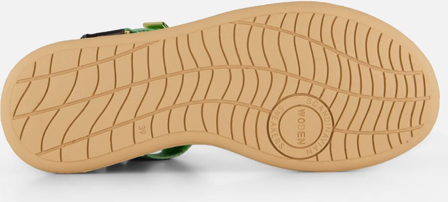Woden Line Sandalen groen Textiel - Foto 5
