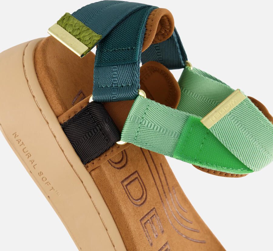 Woden Line Sandalen groen Textiel - Foto 2