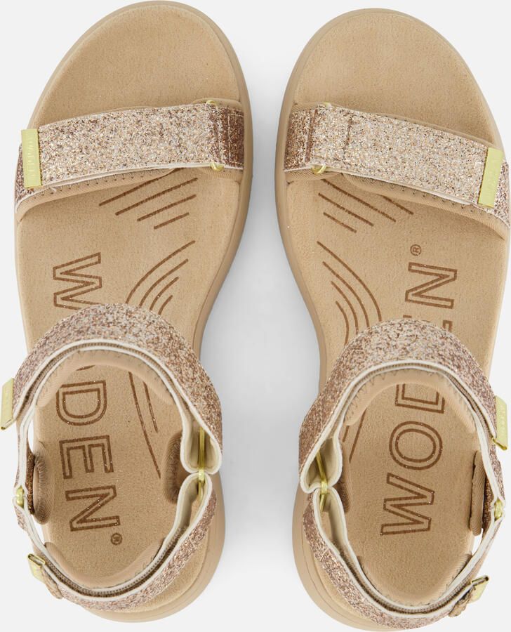 Woden Sandaal -Line Glitter Coffee Cream - Foto 4