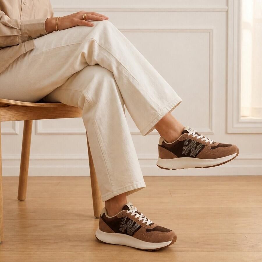 Woden Mathilde Runner suède sneakers bruin - Foto 2