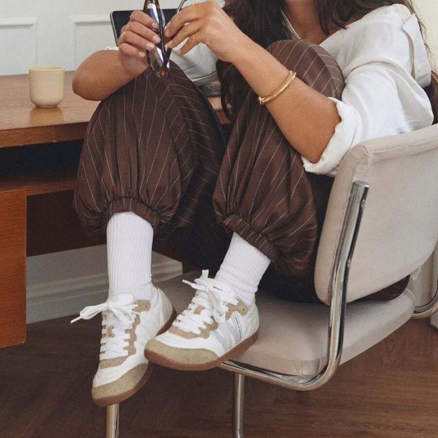 Woden Nanna Sneakers wit Leer