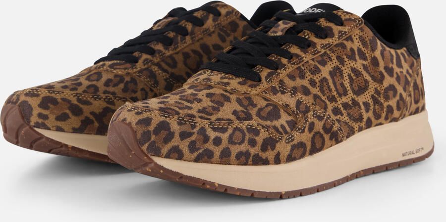 Woden Nicoline Leo suède sneakers panterprint bruin zwart - Foto 4