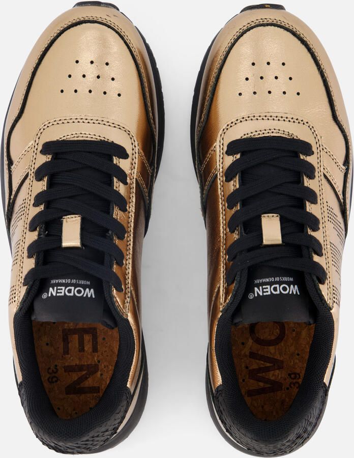 Woden Nicoline Metallic Sneakers goud Leer Dames - Foto 3