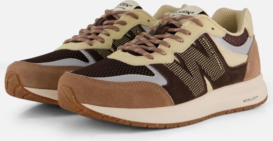Woden Rigmor Open Mesh leren sneakers donkerbruin - Foto 7