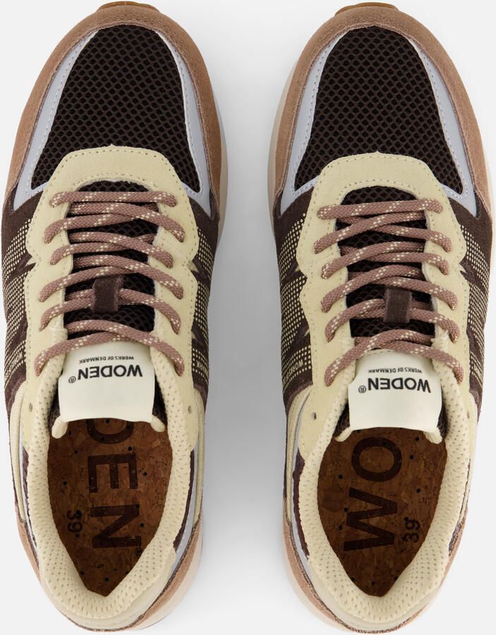 Woden Rigmor Open Mesh leren sneakers donkerbruin - Foto 5