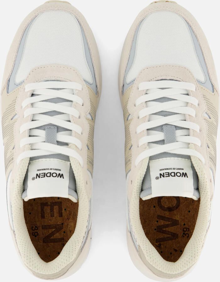 Woden Beige Suède Lage Sneakers met Reflecterende Details - Foto 2