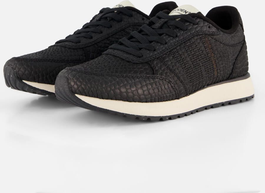 Woden Ronja Croco leren sneakers met crocoprint zwart - Foto 6