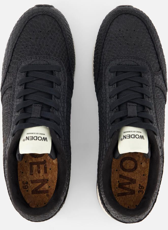 Woden Ronja Croco leren sneakers met crocoprint zwart - Foto 5