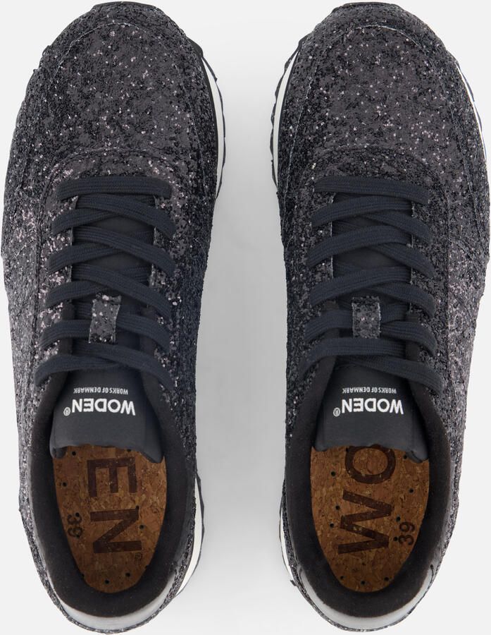 Woden Ronja Glitter Plateau Sneakers zwart Dames - Foto 4