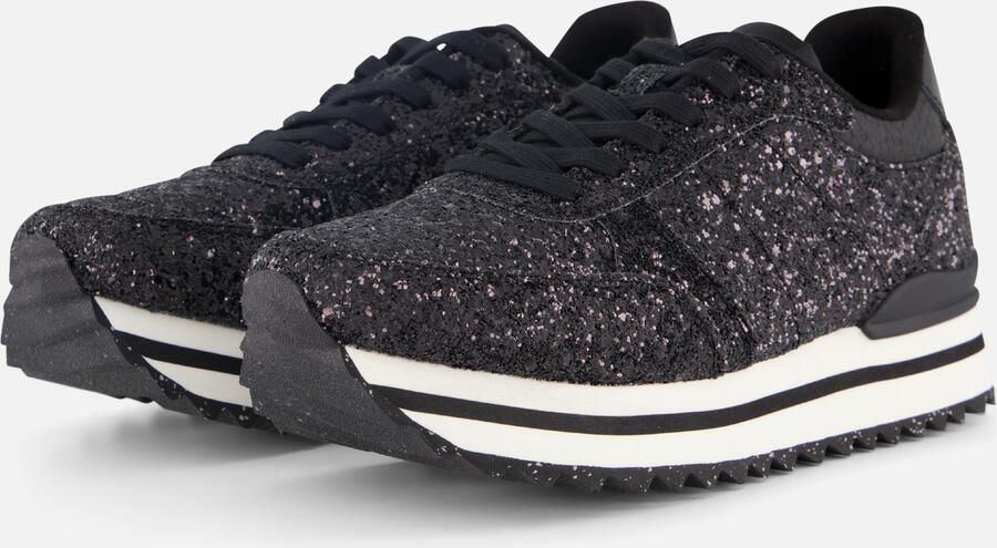 Woden Ronja Glitter Plateau Sneakers zwart Dames - Foto 2
