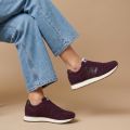 Woden Ronja Icon suède sneakers donkerpaars - Paars
