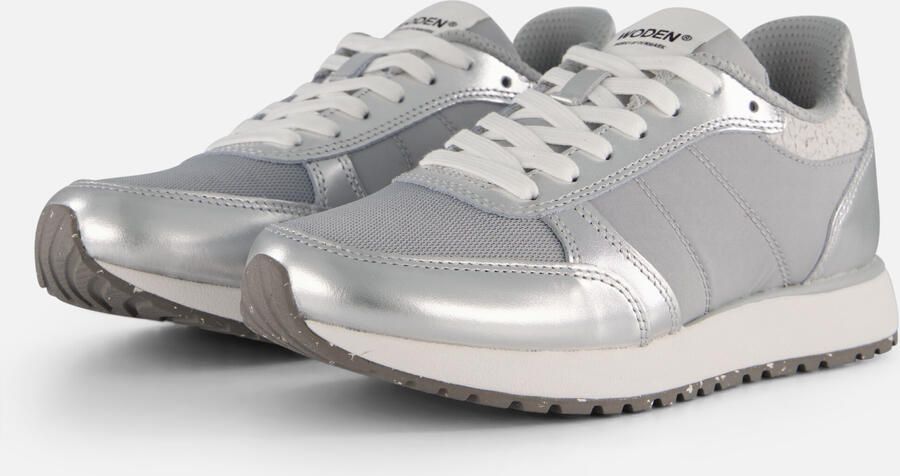 Woden Ronja Metallic Sneakers zilver Leer - Foto 4
