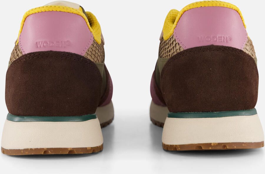 Woden Ronja suède sneakers groen paars bruin - Foto 4