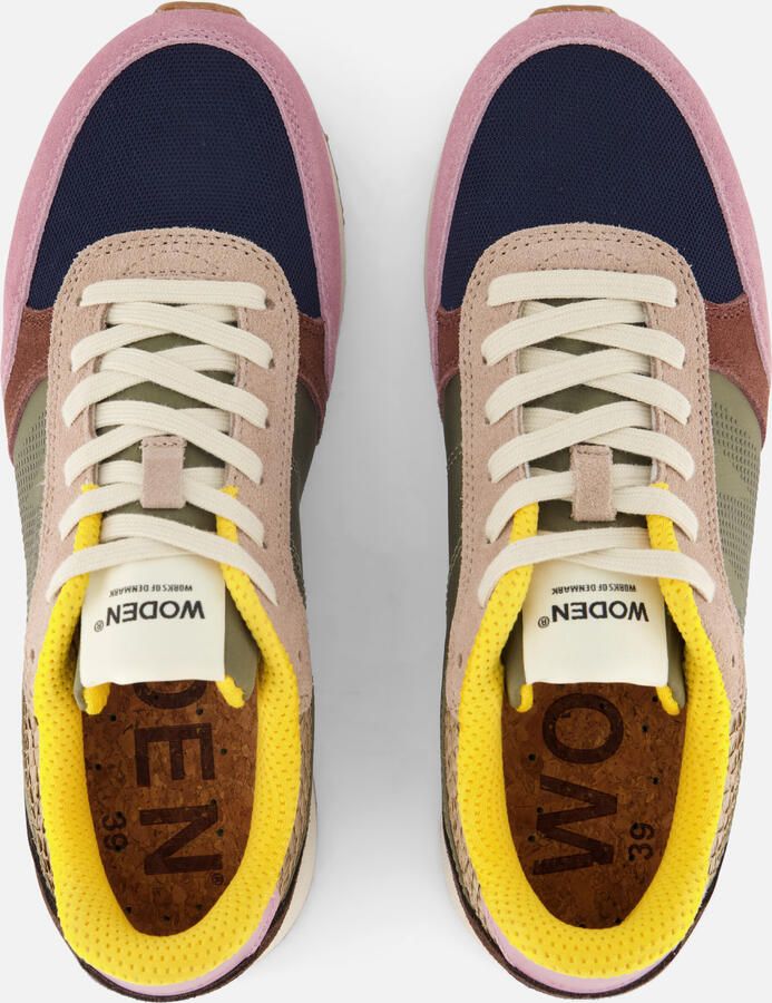 Woden Ronja suède sneakers groen paars bruin - Foto 3
