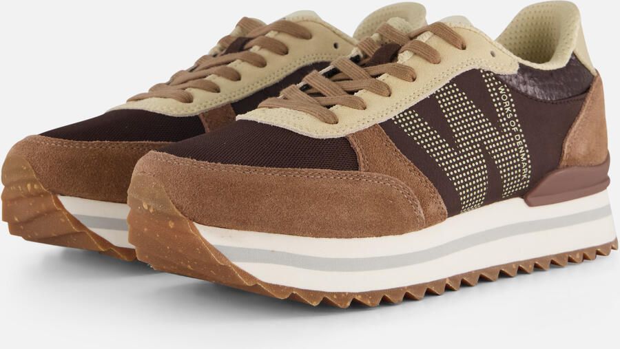 Woden Ronja Plateau Sneakers bruin Suede Dames - Foto 4