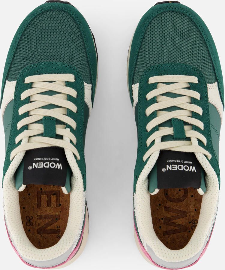 Woden Ronja Reflective Sneakers groen Leer - Foto 2