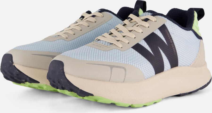 Woden Sabine Sneakers blauw Mesh Suède