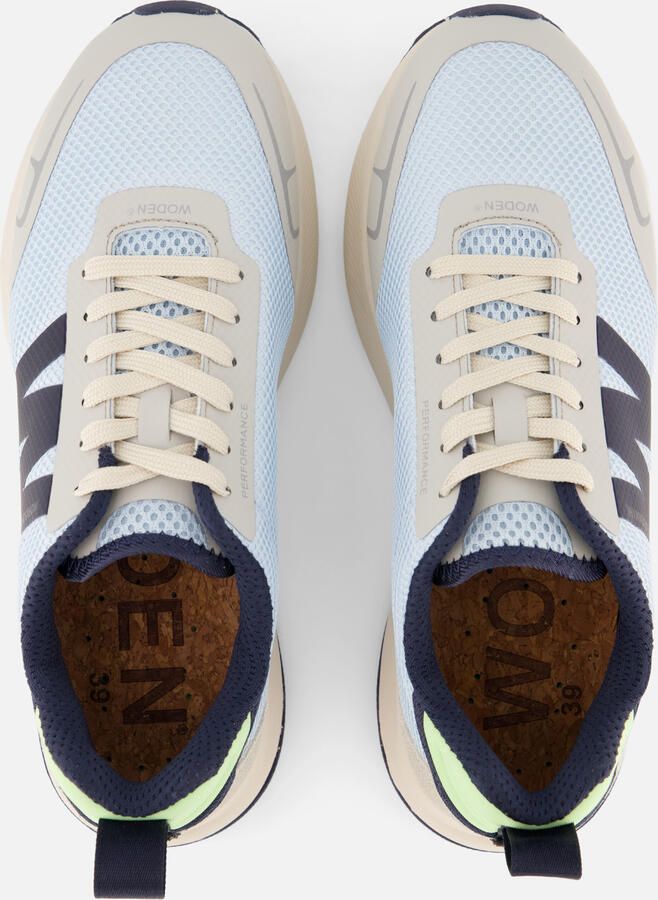 Woden Sabine Sneakers blauw Mesh Suède Dames - Foto 4