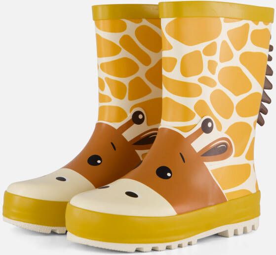 XQ Footwear 3D Giraffe Regenlaarzen oranje Rubber